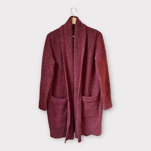 Barefoot Dreams CozyChic Cali Cardigan in Burgundy – Size S